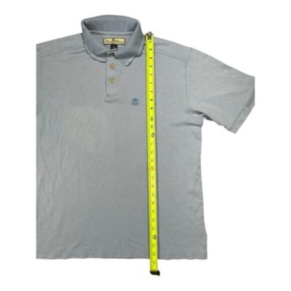 Tommy Bahama Polo Shirt Men M Silk Cotton Blue TB Logo Golf Resort Tee Classic - Picture 9 of 15